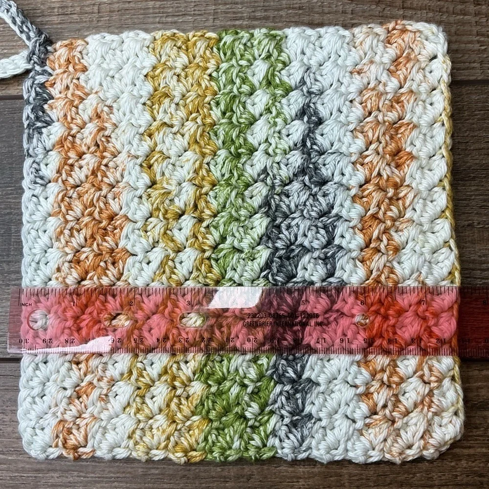 Crochet Dishcloth Washcloth Cotton Yarn Colorful‎ Handcrafted Handmade Hang Loop